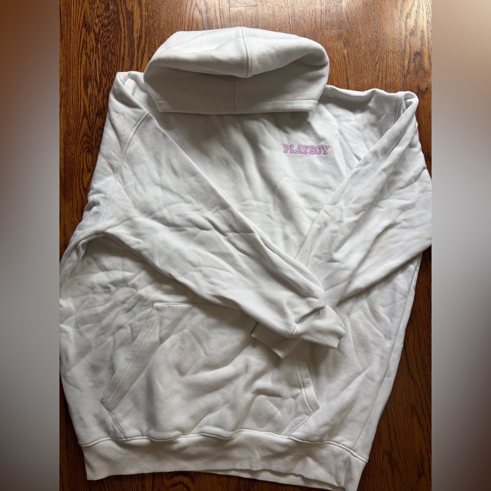 White Playboy hoodie